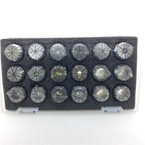 1 ER筒夹套装胶盒套装筒夹LRT er弹性夹头 ER32筒夹套装18PCS