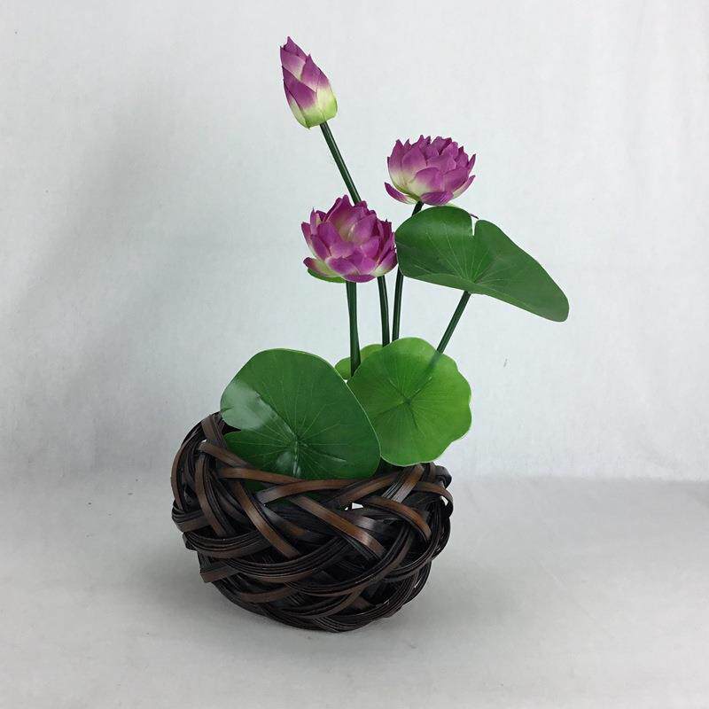 竹编 做旧花篮 插花器 桌面摆设 复古挂饰 手编装饰 花道干花摆