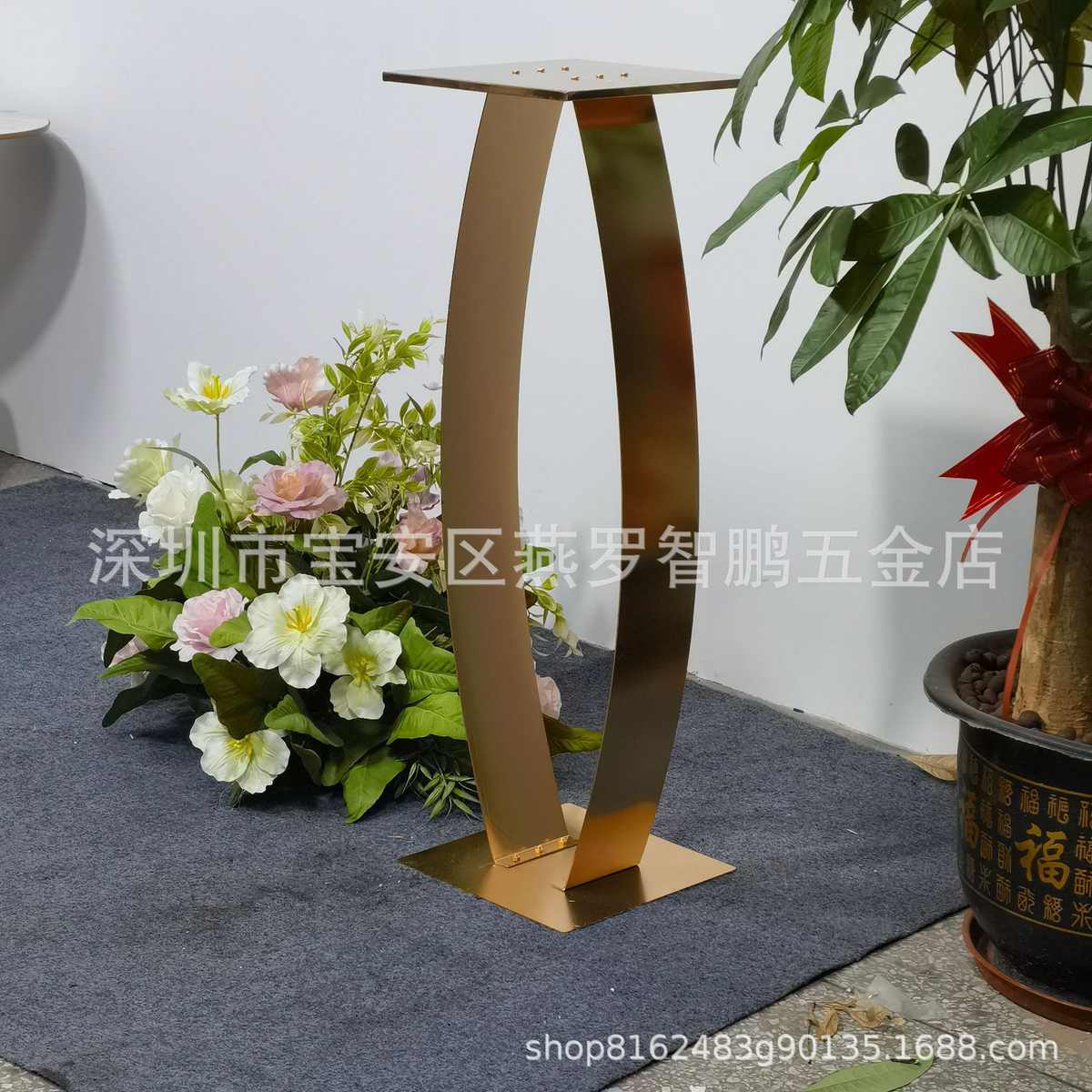 婚路礼花道具器金属陈道具摆件装饰新款宴会厅婚庆金色酒店美引