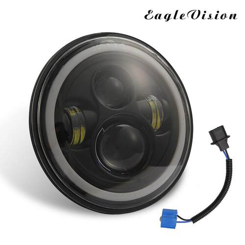 7英寸全圆天使眼大灯新版9-30V虚标100W140WH4配转H13接线