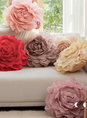 根纱小清新抱枕样WAP欧刺板间客厅沙靠发靠垫靠枕绣拼色腰美式靠