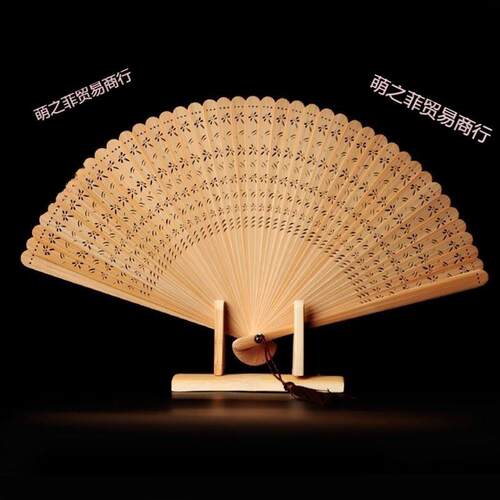 全竹蜻蜓古风扇子折扇中国风女式迷你折叠便携随身小巧刻竹