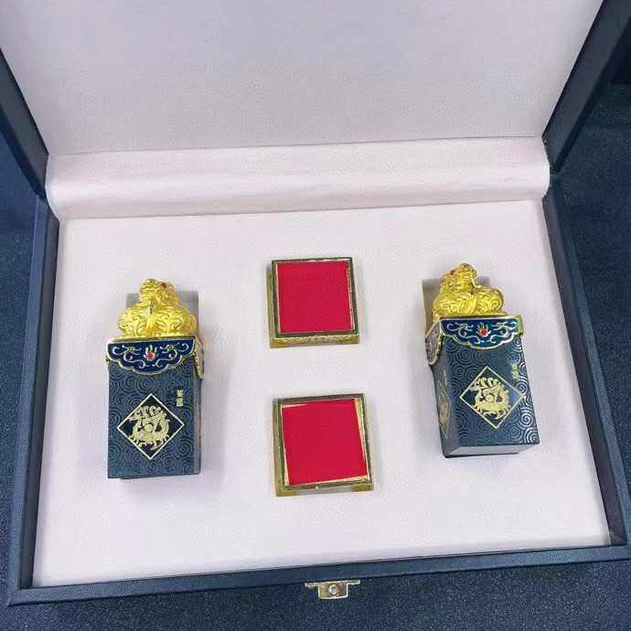 一盒双龙  天然和田玉青玉宝石龙印章小玉玺摆件直播货源玉石礼品