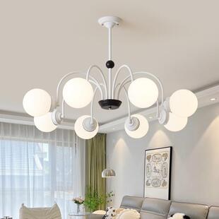 法式 全光谱魔豆灯餐厅书房卧室玻璃吊灯 客厅中古吊灯现代简约新款