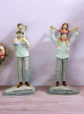 新款亲子互动家居装饰工艺品树脂工艺品摆件客厅电视柜装饰品摆件