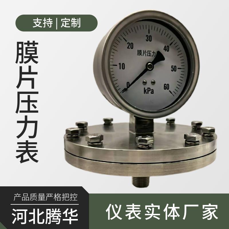 膜片压力表 不锈钢充油压力表法兰接体压力表