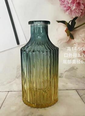 复古浮雕法式美式高级桌面迷你玻璃小花瓶干花插花绿植摆件装饰