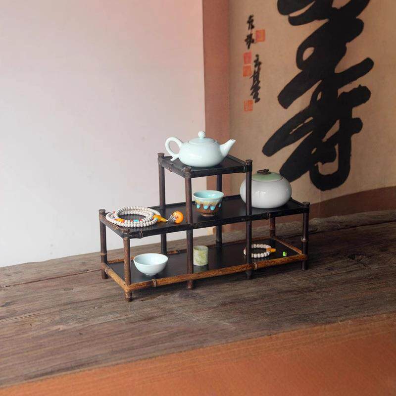 厂家紫竹茶棚中式纯手工茶具收纳茶道零配博古架茶艺展示