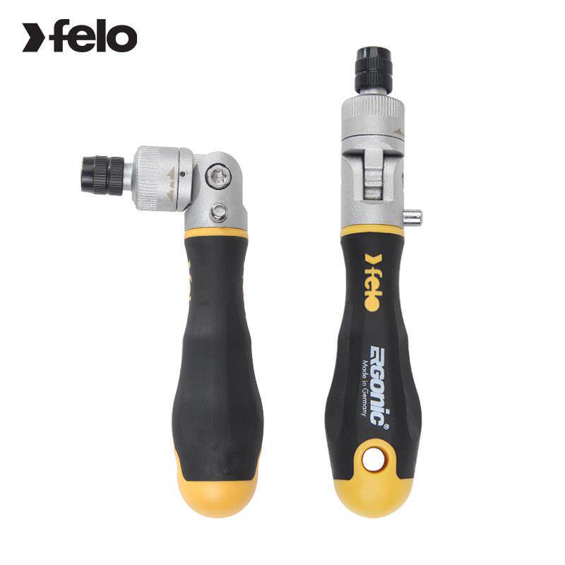 德国FELO飞龙棘轮螺丝刀弯头强力型多功能批头螺丝批手柄套装公制