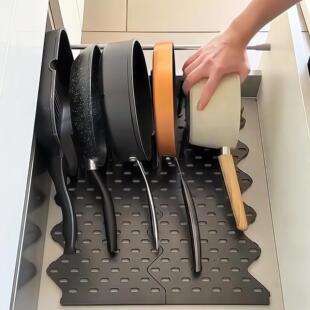 抽屉洞洞厨房板锅具收纳多功能置物架零食冲孔板碗碟架工具展示架