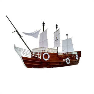 定制大型景观木船户外广场木质海盗船仿古战船公园装饰船