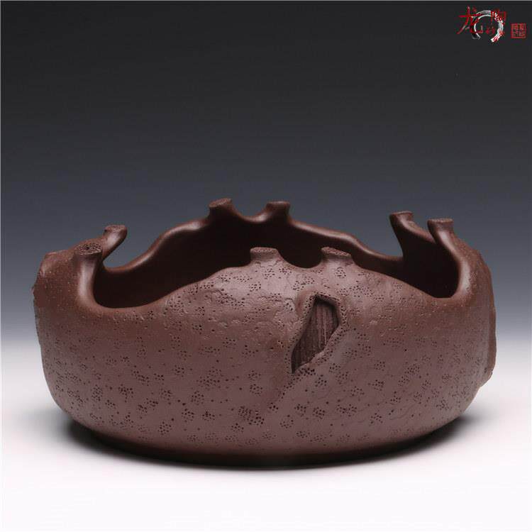 龙砂陶紫砂茶洗 宜兴原矿紫泥大水洗制作茶具配件全店混
