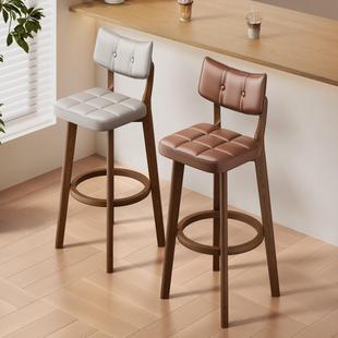 需定制吧台椅实木高脚凳吧台凳子家用高脚椅岛台高凳子餐椅靠背餐