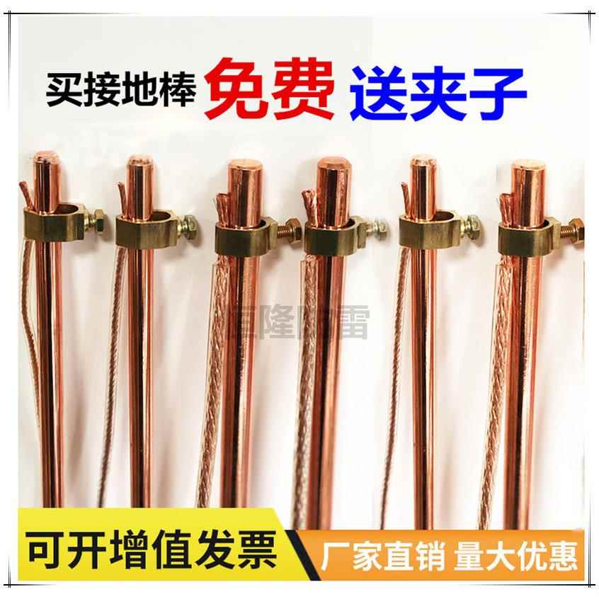 防雷镀铜接地棒室内外适用接地装置 铜包钢接地极家用地线针
