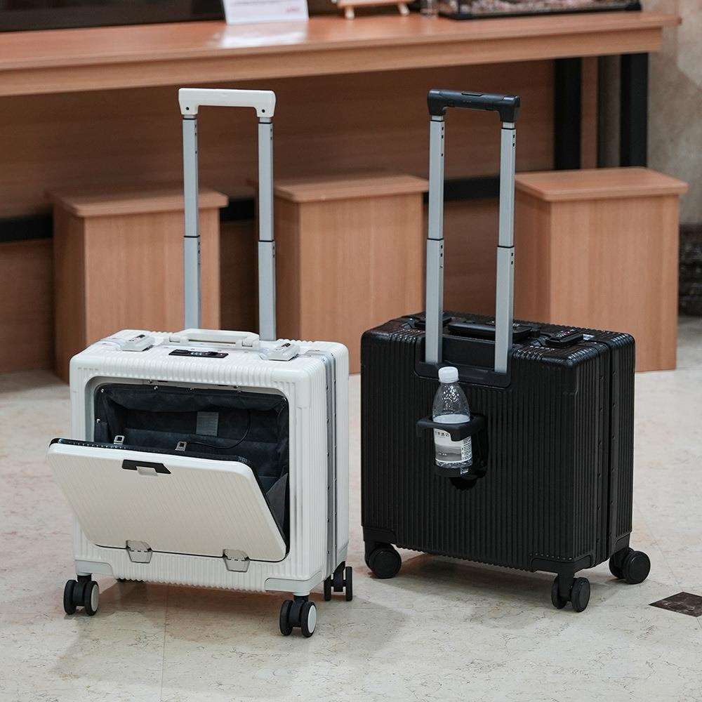 正方形18寸前开口登机行李箱可带上飞机横款小型轻便旅行免托运图片