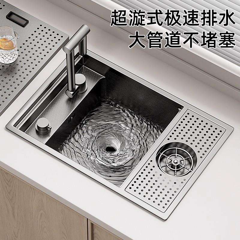 热卖公寓隐藏式水槽洗杯器吧台咖啡店奶茶西厨中岛台迷你带盖单槽
