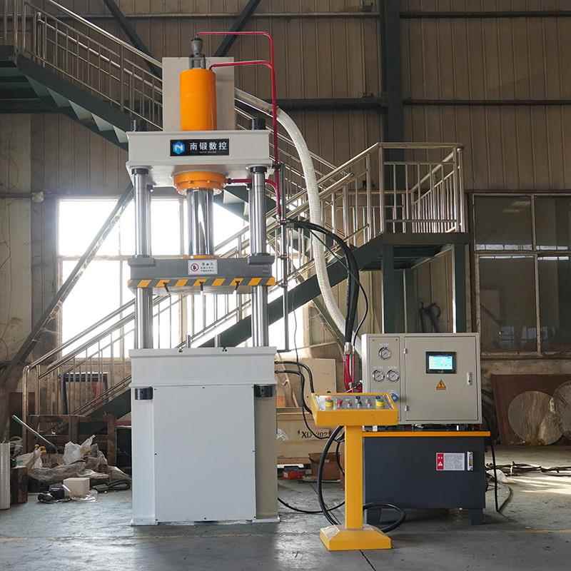南锻100吨带液压垫三梁四柱液压机钣金成型拉伸油压机定制压力机
