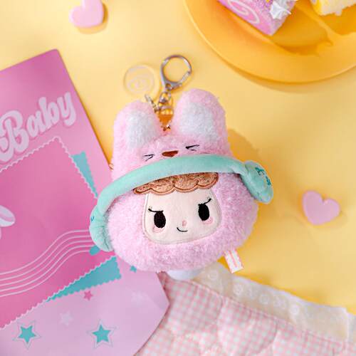 PROUDYBABY傲娇宝 毛绒兔子耳机包 钥匙扣设计耳机盒日常通勤可爱