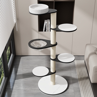 实木猫爬架通天柱猫跳台顶天立地太空舱猫抓柱猫窝猫树一体猫架