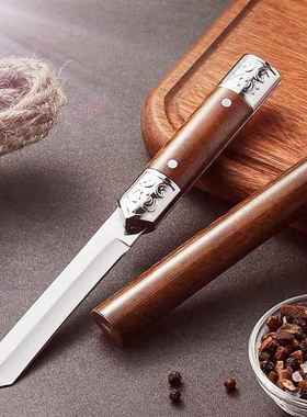 酸枝水果刀神笔小刀户外茶刀D2钢刀蒙古手把肉切刀锋利家用削皮刀