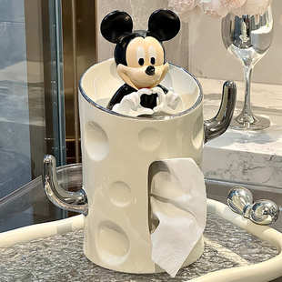 陶瓷仙人掌纸巾盒客厅高档轻奢茶几创意摆件高级感家用餐巾抽纸盒