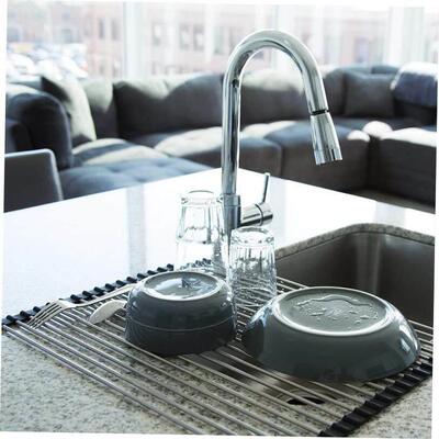 Kitchen Sink Drying Dish Rack Cup Holder Organizer Roll Stai