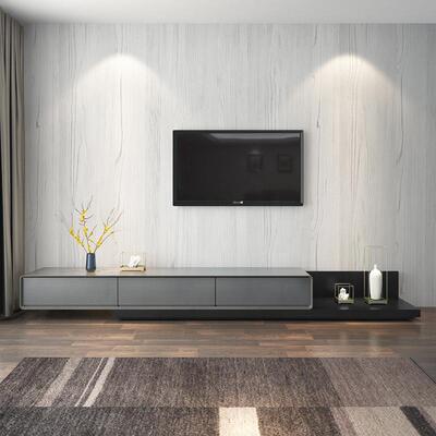 伸代简约实木可缩电视柜小户型家用客厅MY0413-1创意视听现柜带抽