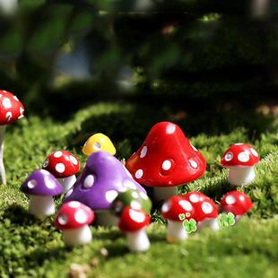 10pcs Mushroom Resin Room Decor Fairy Garden Decoration Home