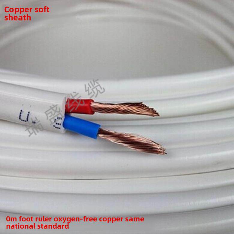 纯铜国标2芯软电线RVV二双芯0.75/1/1.5/2.5/4/6平方多股软护套线