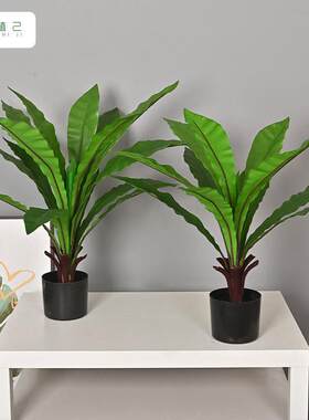 仿真zj84651绿植鸟叶盆手感栽绿植巢软装摆件家居室内造景地装饰