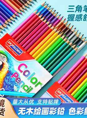 24色专业油性彩铅彩色铅笔手绘绘画素描小学生专用画画笔儿童美术生用品36色画笔套装初学者48色12色填图笔