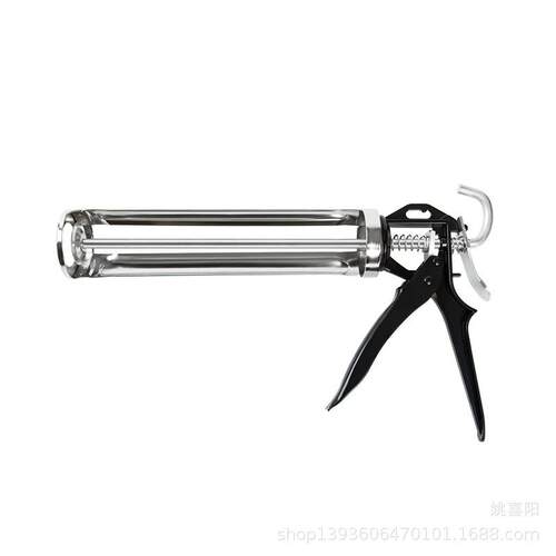 厂家直销 手动玻璃胶枪 不锈钢半筒式镀铬压胶枪 手动工具