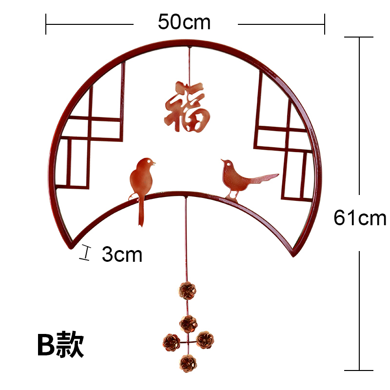 现货新中式铁艺创意客厅玄关墙壁挂饰房间饭厅装饰画挂件过道墙上