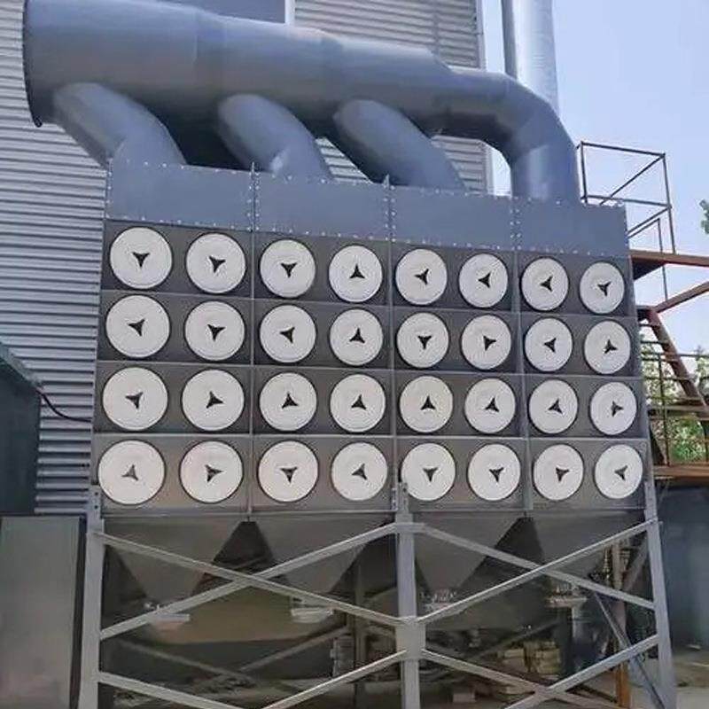滤筒除尘器斜插脉冲业反吹清灰处装置理工微细式粉尘滤筒YHR除尘