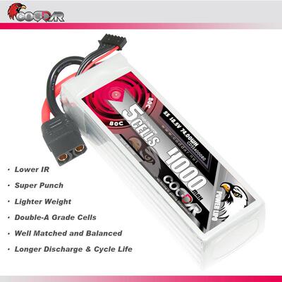 CODDAR鹰氪4000MAH 5S 18.5V 80C航模7寸X8穿越机 涵道直升机RC车