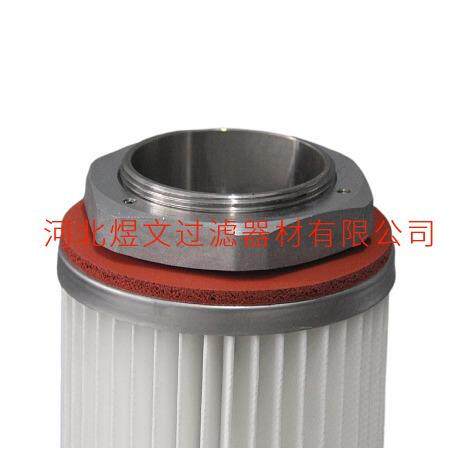 外螺纹收尘覆膜滤芯 不锈钢PTFE覆膜滤筒 褶皱式聚酯纤维过滤芯