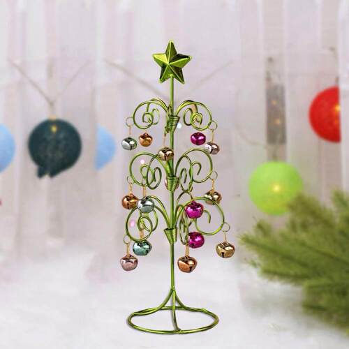 Xmas Tree Handicraft with Bell Decor Christmas Tree Statue E