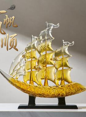 新中式一帆风顺桌面摆件办公室客厅电视柜装饰品乔迁搬家开业礼品