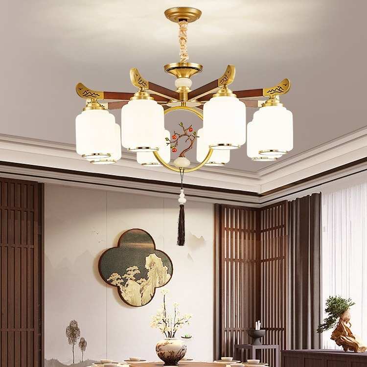 新中式客厅吊灯禅意2024年新款中国风自建房别墅楼房客厅大厅吊灯