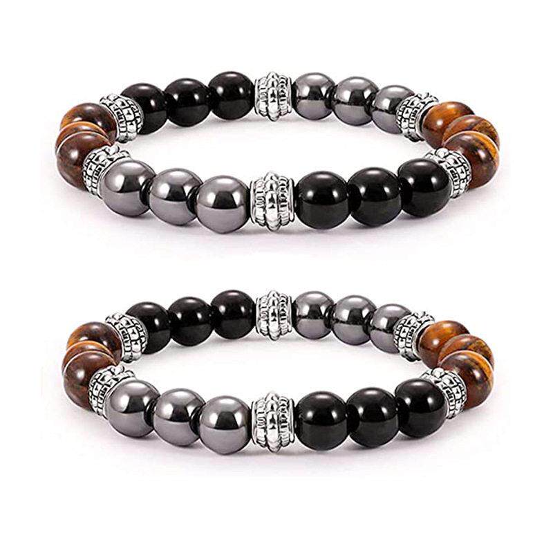 Natural Black Obsidian Bracelet For Men Magnetic Protection
