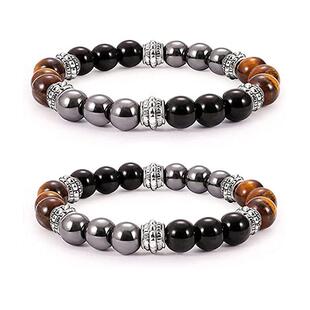 Natural Black Obsidian Bracelet For Men Magnetic Protection