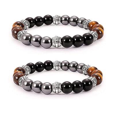 Natural Black Obsidian Bracelet For Men Magnetic Protection