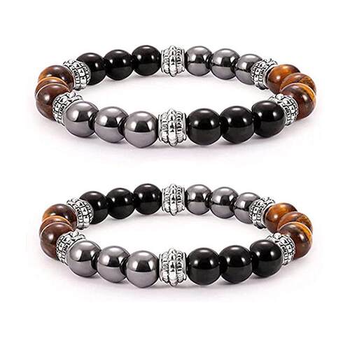 Natural Black Obsidian Bracelet For Men Magnetic Protection