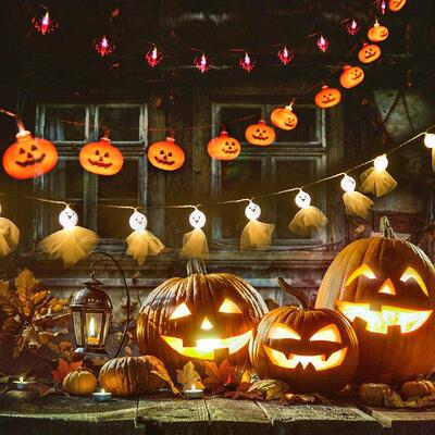 LED string spider Halloween jack-o