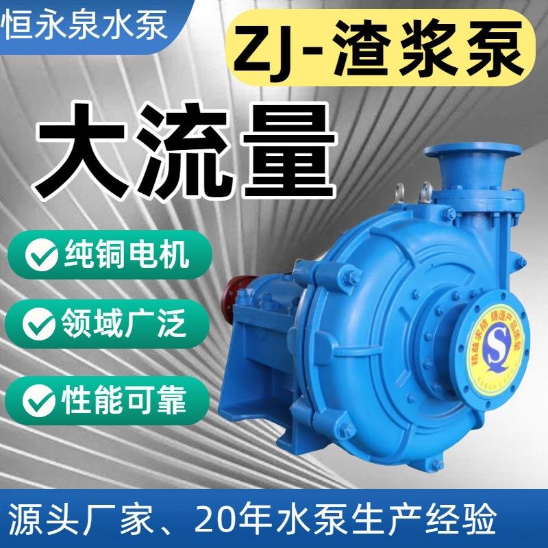 卧式渣浆泵泥浆衬胶陶瓷碳高铬合金抽水液下离心泵增压污大流量高