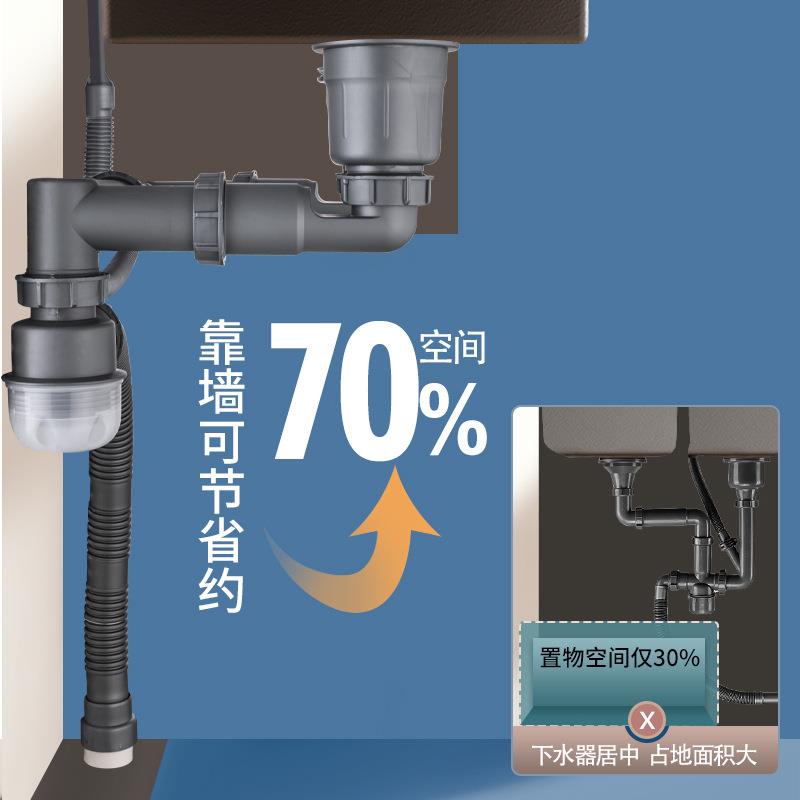 洗盆下水管菜双盆配件厨/房水槽池单水槽双槽漏水洗碗槽下道套装