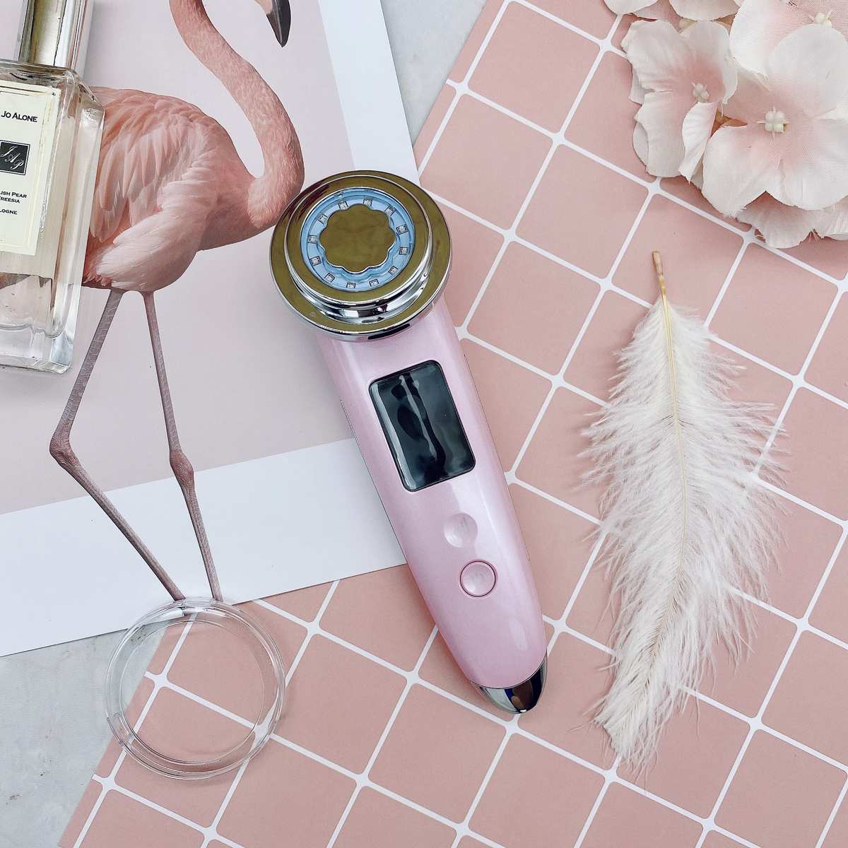 家用彩光导入仪温热脸部按摩清洁器面部振动按摩仪电子美容仪