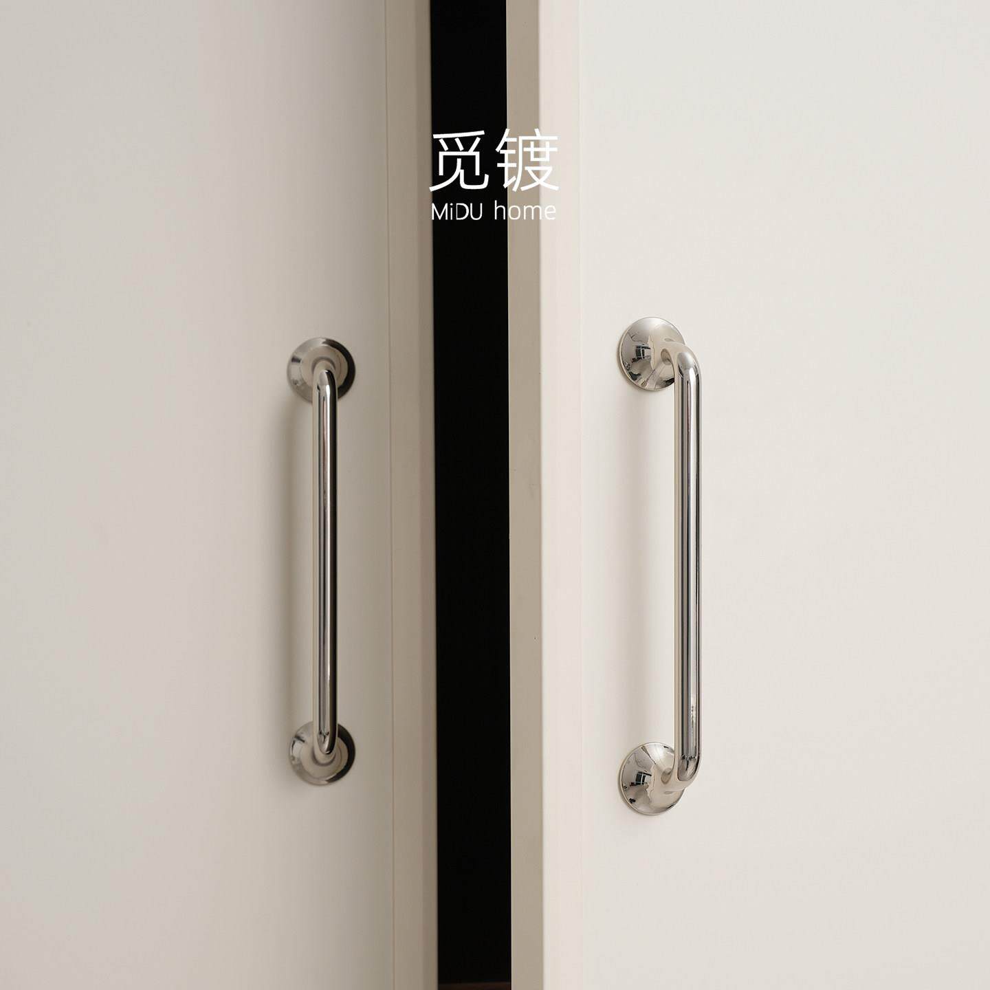 中古风拉手轻法式衣柜整体橱柜抽屉柜门拉手现代简约美式钛银色长