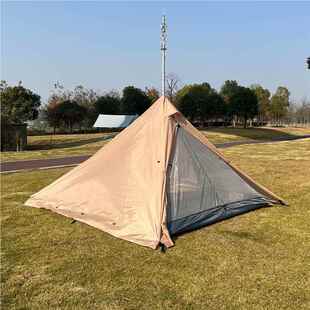门加工定制涤棉TC双带雪裙超轻量铝杆露营XJ002金篷字塔帐帐篷