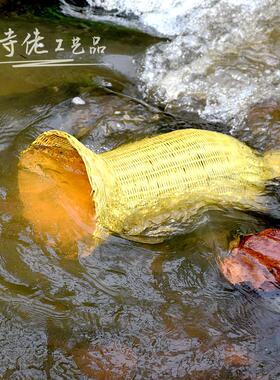 竹编装泥鳅黄鳝笼子创意灯罩装饰小鱼虾篓子餐厅摆件挂件传统特色